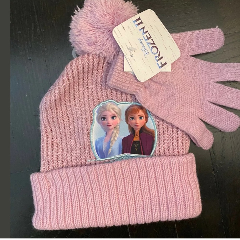 NWT DISNEY FROZEN II Toddler Girls Hat Glove Set